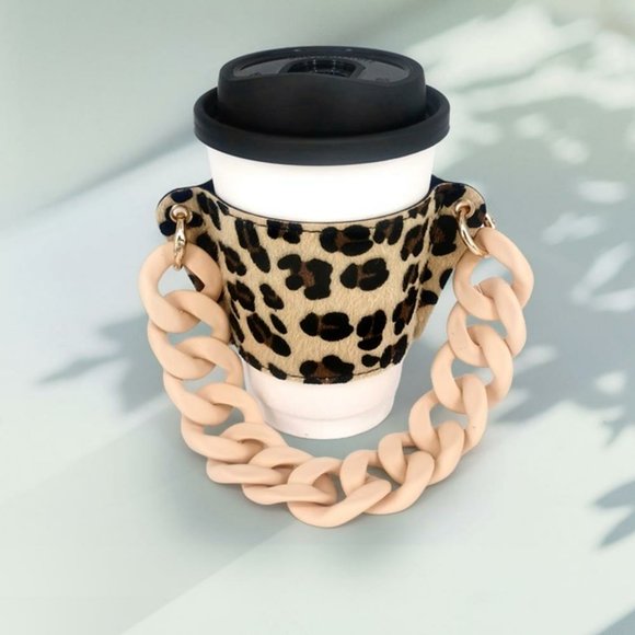 Christmas Gift Coffee Cup Sleeve with Chain Strap Drink Carrier for Coffee - Picture 4 of 6